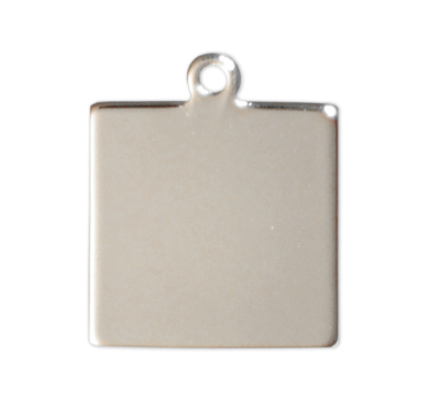 Square tags - Silver - 20mm - (10 pieces)