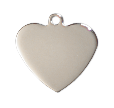 Heart Tags - Silver - 22mm - (10 pieces)